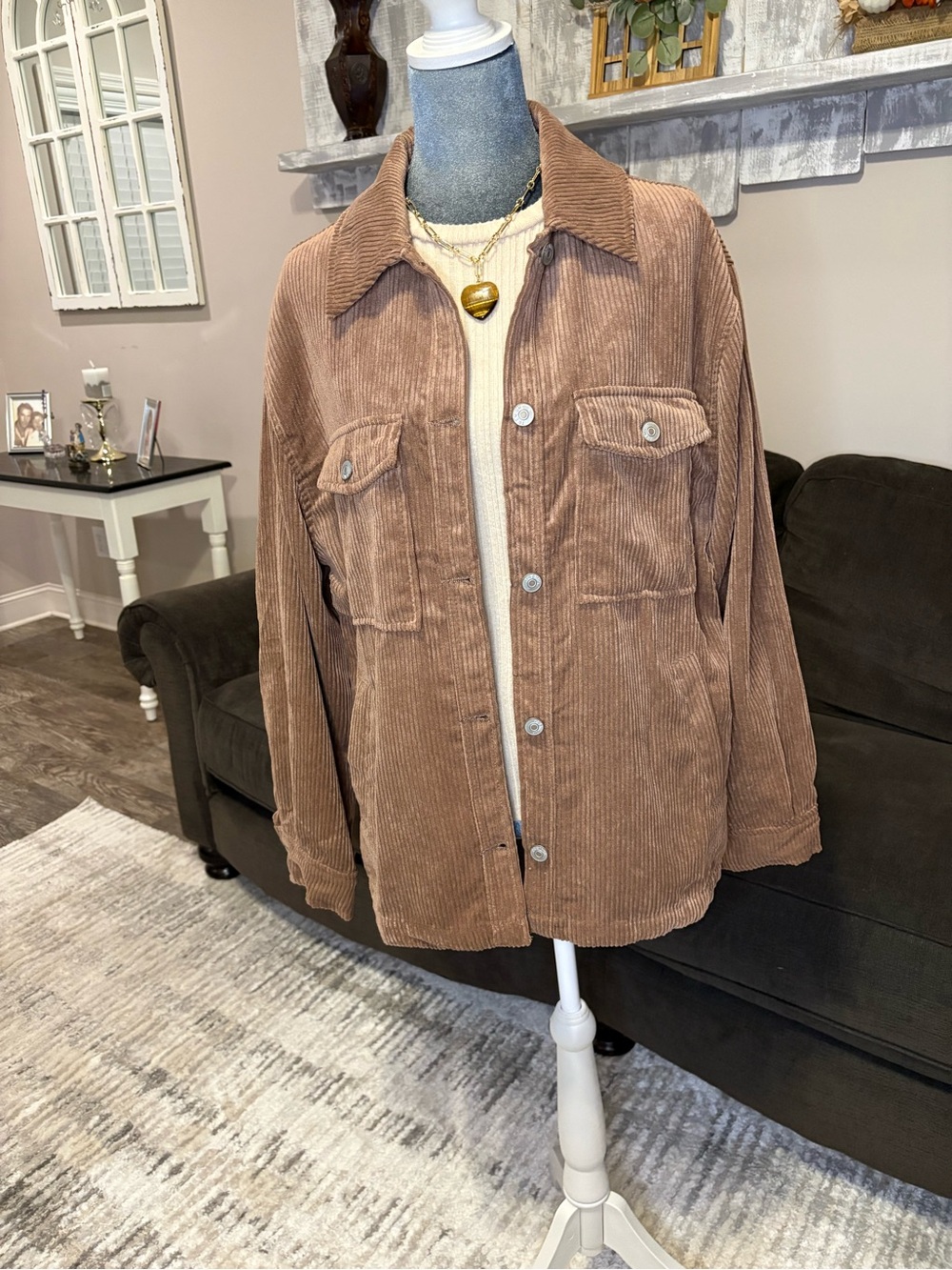 Love Tree Corduroy Jacket in Light Brown
